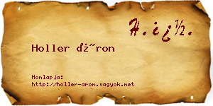 Holler Áron névjegykártya